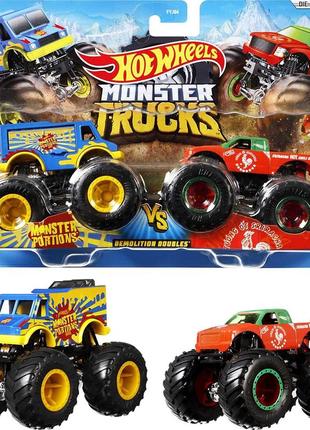 Машинки внедорожники hot wheels monster trucks demolition doubles хот вилс монстр трак - 2 шт. в асс1 фото