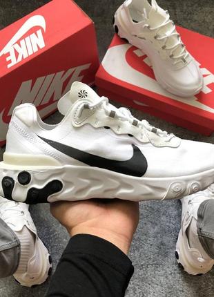 Летние мужские белые с черным кроссовки nike react element 85 🆕 найк