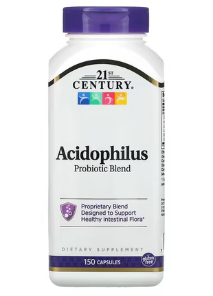 21st century, смесь пробиотиков acidophilus,  смесь ацидофильных пробиотиков, 150 капсул