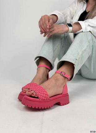 ‼️ скидка!!️ розовые босоножки из эко-кожи