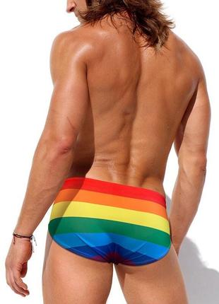 Плавки для мужчин от бренда uxh в разноцветную полоску2 фото