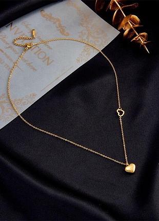 Подвеска из нержавеющей стали lux бижутерия чокер тренд 2023 медсплав сердце кулон цепочка медицинский сплав