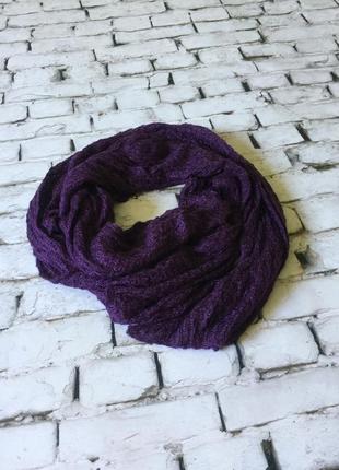 Длинный шарф фиолетовый вязаный шарфик5 фото