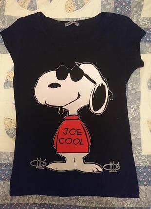 Футболка чорна snoopy нова