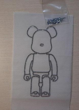 /(5)0424 термоналіпка для одягу зі страз bearbrick mini