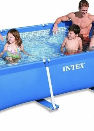 Сборный каркасный прямоугольный бассейн intex (интекс 58983) 220см-150см-60см