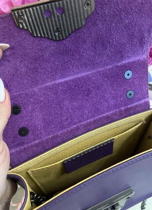 Сумка шкіряна  bella bertucci італия клатч кроссбоді фіолет фіолетова шкіряна в стилі furla6 фото