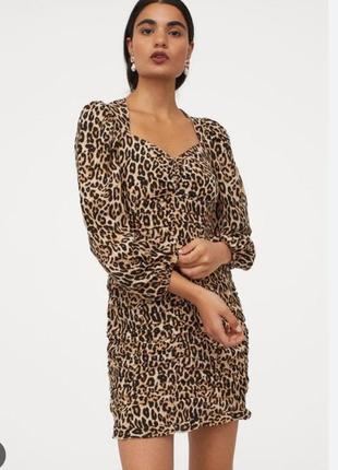 Сукня плаття в леопардовий принт h&m