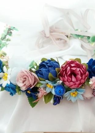 Весільний віночок українське весілля віночок з квітами2 фото