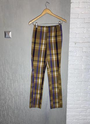 Брюки в клеточку брюки высокая посадка monki, xs