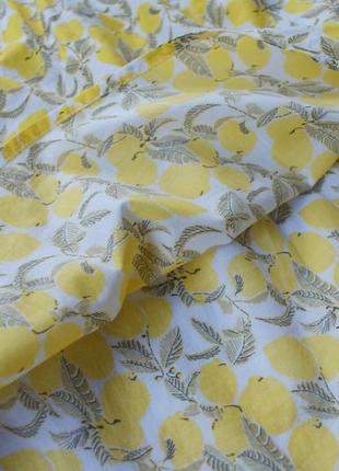 Актуальная натуральная блуза оверсайз принт лимоны хлопок4 фото
