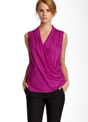 Блузка на запах шикарного фіолетового кольору, блуза-майка, ошатна блузочка