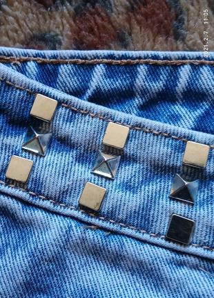 (481) отличные рваные джинсовые шорты denim co с заклепками /размер 6/евро 346 фото