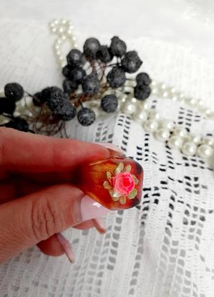 Винтаж!🌹перстень ссср оргстекло ручная работа плексигласс советский кольцо колечко...