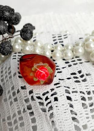 Винтаж!🌹перстень ссср оргстекло ручная работа плексигласс советский кольцо колечко...