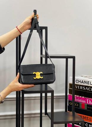Сумка черная женская в стиле celine  сумочка маленькая селин  клатч кросс-боди