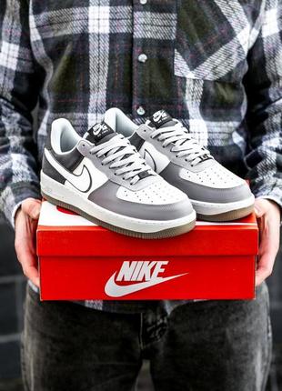 Мужские кроссовки nike air force 1 low suede white grey 40-43-44