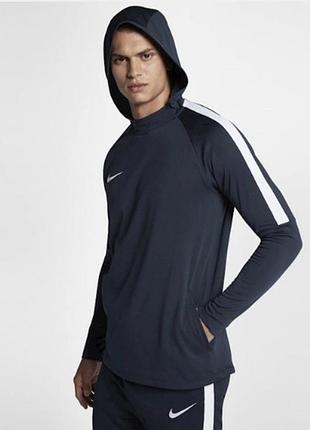 Худи, толстовка, олимпийка nike dri-fit academy pullover football blue hoodie