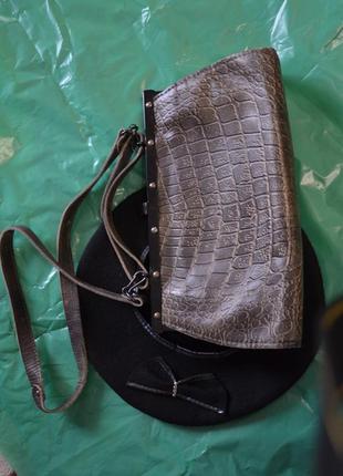 Цікава шкірна сумка вінтаж під крокодила7 фото