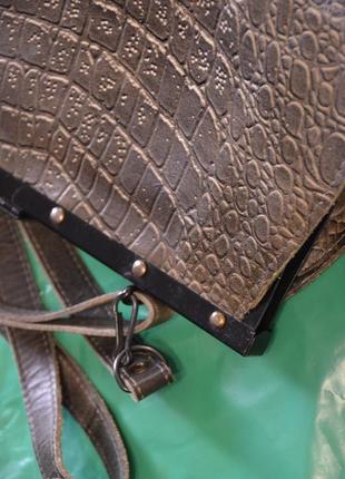 Цікава шкірна сумка вінтаж під крокодила9 фото