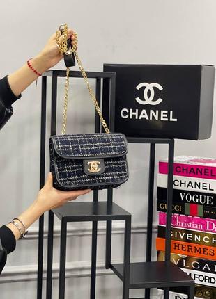 Сумка стеганая черная женская в стиле chanel клатч сумочка на цепочке шанель кросс-боди1 фото