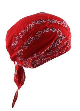 Панамка-бандана paisley skull cap червона