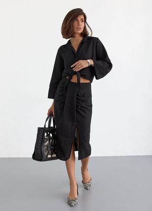 Літній костюм з спідницею3 фото