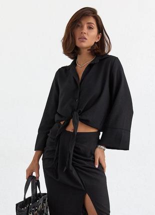 Літній костюм з спідницею2 фото