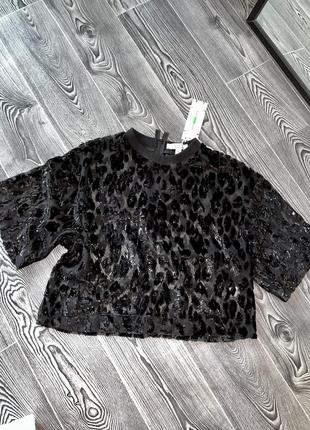 Топ-футболка ksenia schnaider в леопардовий принт нова з біркою