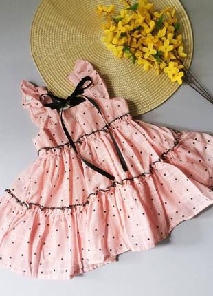 Изысканное платье для девочки розовое3 фото