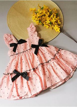 Изысканное платье для девочки розовое2 фото
