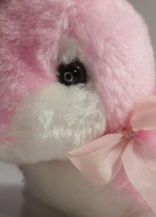 Милий рожевий зайчик плюшева м'яка іграшка зайка зайчик зайченя зайченятко зайчатко2 фото