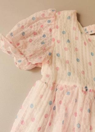 Нежное платье для девочки с цветочком розовое4 фото