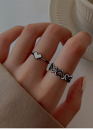 Милі безрозмірні кільця з сердечками 2 шт.