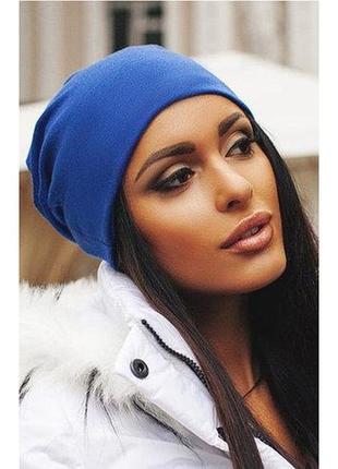 Шапка женская стиль: casual фасон :бини сезон:весна/осень материал:дайвинг-эластик червона в наявності