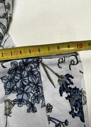 Лляні шорти з квітами та травою лляні короткі шорти h&m стилі легкі натуральні шорти l6 фото