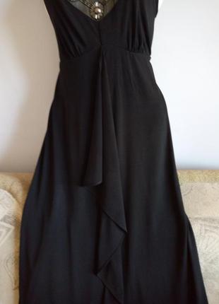 Платье чёрное, с вышивкой бисером и камнями, р. 123 фото