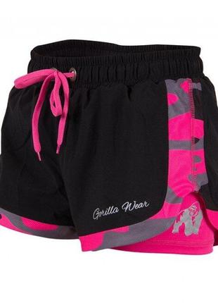 Шорты, шортики gorilla wear denver shorts black pink