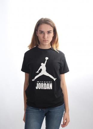 Черная футболка jordan 100% хлопок