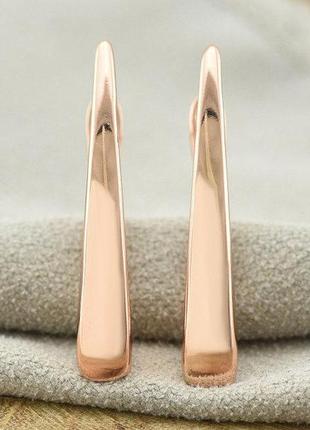 Серьги xuping золотые стрелки  размер 27х4 мм вес 3.3 г позолота ро