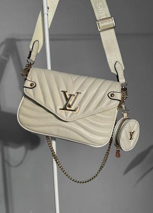 Сумка в стиле луи vuitton new wave multi pochette beige беж