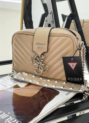 Сумка в стилі гес guess беж клатч літо