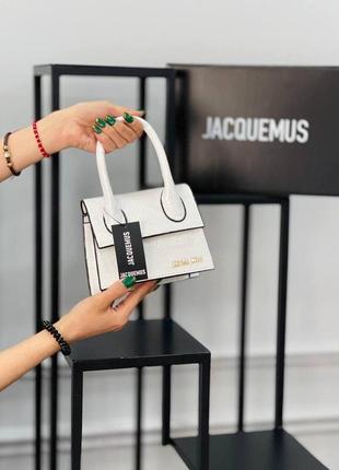 Сумка белая женская в стиле jacquemus сумка маленькая жакмюс кросс-боди клатч