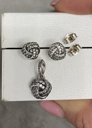 Pandora комплект украшений, серебро, оригинал!