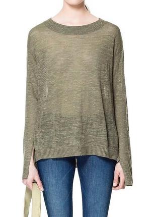 Льняний джемпер zara,s/36