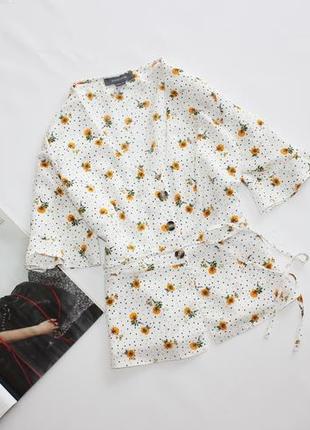 Красива блуза в принт на гудзиках 14 хл