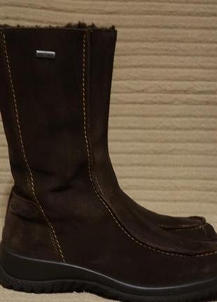 Высокие утепленные замшевые коричневые сапоги legero gtx автрия 3 1/2 р.