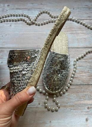 Круті мюлі, сріблясті, нові стильні лофери, шльопанці стиль zara