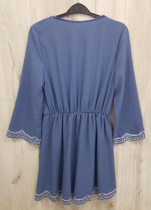 Синее платье с вышивкой sale4 фото