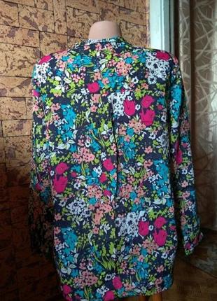 Батистовая блуза рубашка летняя в цветочный принт zara basic марокко 🌿 наш 42-44рр4 фото